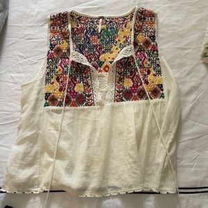 Free People White Tunic Shirt